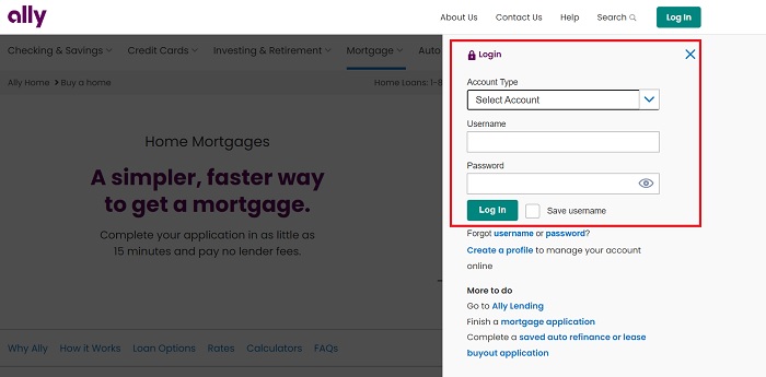Ally Financial Mortgage Login
